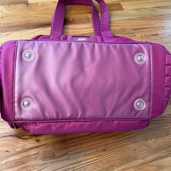 Lug Puddle Jumper Tote Bag Purple Pink Large Quilted Overnight Gym Bag - Picture 12 of 13